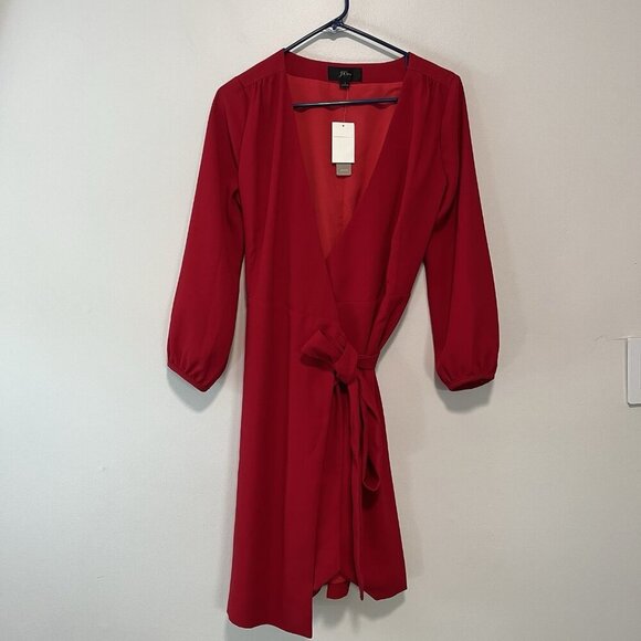 J. Crew NWT Wrap Dress in 365 Crepe Festive Red Size‎ 4 - Picture 3 of 8